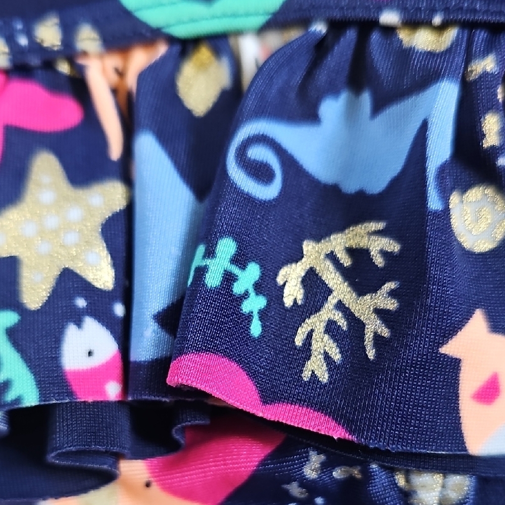 Girls XS Cat & Jack Blue two-piece swimsuit - Picture 4 of 8